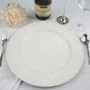 HIER_4700 Disposable Dinnerware 6 Pack | 13" Beaded White Acrylic Plastic Round Charger Plate, Event Tabletop Decor