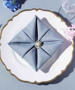 HIER_4710 6 Pack | 13" White/Gold Scalloped Edge Hard Acrylic Charger Plates Disposable Dinnerware