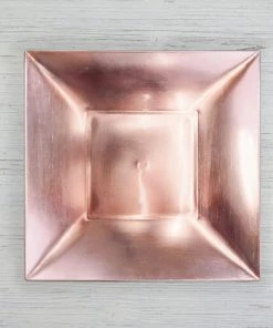 HIER_4710 6 Pack | 12" Blush/Rose Gold Square Rim Acrylic Charger Plates, Modern/Glam Table Decor Disposable Dinnerware
