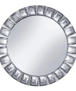 HIER_4710 2 Pack | 13" Silver Jeweled Rim Premium Glass Mirror Charger Plates Disposable Dinnerware 25 HIER_4710 2 Pack | 13