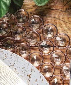 HIER_4700 Disposable Dinnerware 14" Blush/Rose Gold Wired Metal Acrylic Crystal Beaded Charger Plate 35 HIER_4700 Disposable Dinnerware 14