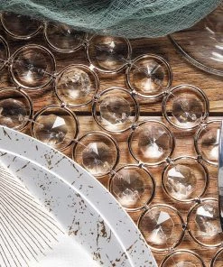 HIER_4700 14" Gold Wired Metal Acrylic Crystal Beaded Charger Plate 32 HIER_4700 14