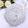 HIER_4710 6 Pack | 13" Clear Round Reef Acrylic Plastic Charger Plates, Dinner Charger Plates Disposable Dinnerware
