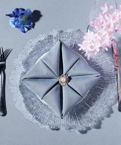 HIER_4710 6 Pack | 13" Clear Round Reef Acrylic Plastic Charger Plates, Dinner Charger Plates Disposable Dinnerware