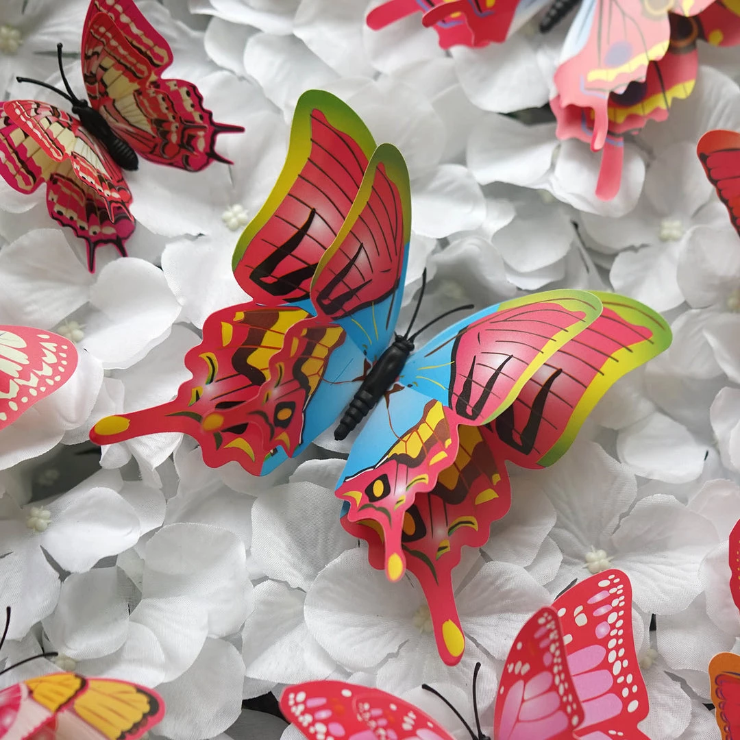 HIER_5150 12 Pack | Double Wing 3D Butterfly Wall Decals, DIY Stickers Decor - Fuchsia Collection - Clearance SALE Chargers & Centerpieces 2 HIER_5150 12 Pack | Double Wing 3D Butterfly Wall Decals, DIY Stickers Decor - Fuchsia Collection - Clearance SALE Chargers & Centerpieces