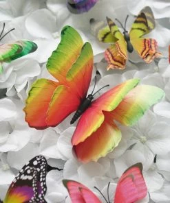HIER_5150 12 Pack | Double Wing 3D Butterfly Wall Decals, DIY Stickers Decor - Spring Collection - Clearance SALE