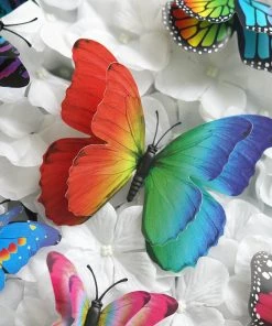 HIER_5150 12 Pack | Double Wing 3D Butterfly Wall Decals, DIY Stickers Decor - Summer Collection