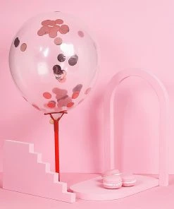 HIER_5110 Chargers & Centerpieces 18G Bag | Rose Gold Round Foil Metallic Table Confetti Dots, Balloon Confetti Decor