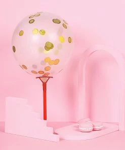 HIER_5110 Chargers & Centerpieces 18G Bag | Gold Round Foil Metallic Table Confetti Dots, Balloon Confetti Decor