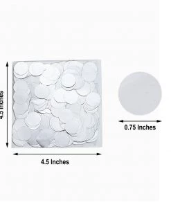 HIER_5110 Chargers & Centerpieces 18G Bag | Silver Round Foil Metallic Table Confetti Dots, Balloon Confetti Decor
