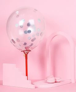 HIER_5110 Chargers & Centerpieces 18G Bag | Silver Round Foil Metallic Table Confetti Dots, Balloon Confetti Decor