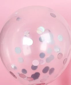 HIER_5110 Chargers & Centerpieces 18G Bag | Silver Round Foil Metallic Table Confetti Dots, Balloon Confetti Decor