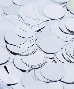 HIER_5110 Chargers & Centerpieces 18G Bag | Silver Round Foil Metallic Table Confetti Dots, Balloon Confetti Decor