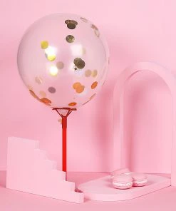 HIER_5110 18G Bag | Gold/White Tissue Paper & Foil Table Confetti Mix, Balloon Confetti Decor