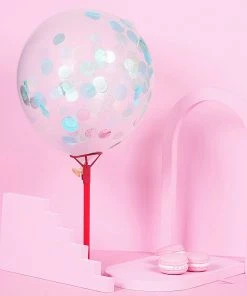 HIER_5110 18G Bag | Blue Theme Tissue Paper & Foil Table Confetti Mix, Balloon Confetti Decor - Baby Blue, Blue, Ivory, Mint Green & Silver