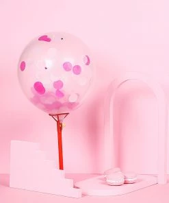 HIER_5110 18G Bag | Pink Theme Tissue Paper & Foil Table Confetti Mix, Balloon Confetti Decor – Fuchsia, Hot Pink & Pink Tabletop Decor