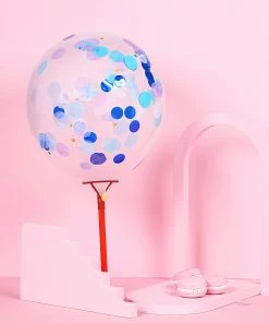 HIER_5110 Tabletop Decor 18G Bag | Purple Theme Tissue Paper & Foil Table Confetti Mix, Balloon Confetti Decor – Blue, Gold, Purple, Royal Blue & White