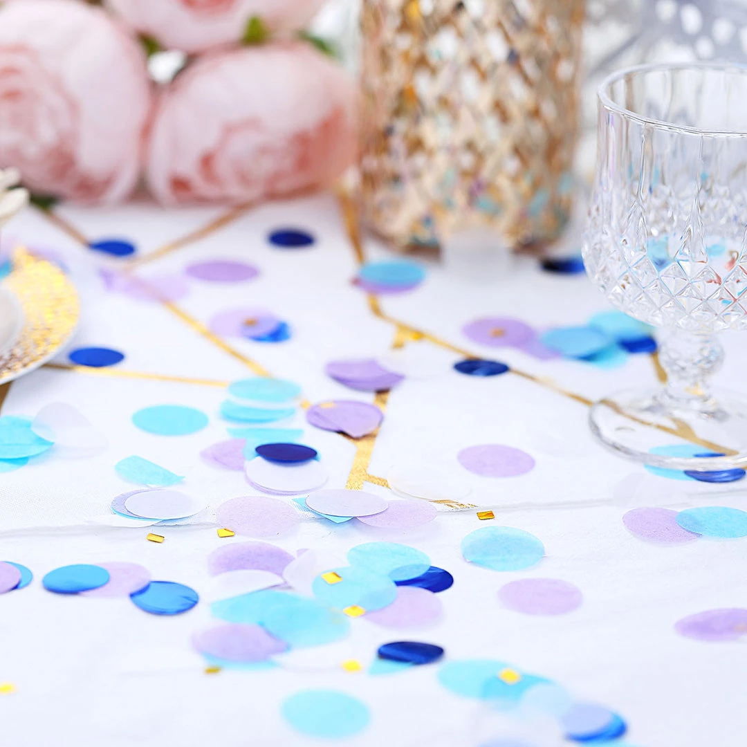 HIER_5110 Tabletop Decor 18G Bag | Purple Theme Tissue Paper & Foil Table Confetti Mix, Balloon Confetti Decor – Blue, Gold, Purple, Royal Blue & White 10 HIER_5110 Tabletop Decor 18G Bag | Purple Theme Tissue Paper & Foil Table Confetti Mix, Balloon Confetti Decor – Blue, Gold, Purple, Royal Blue & White