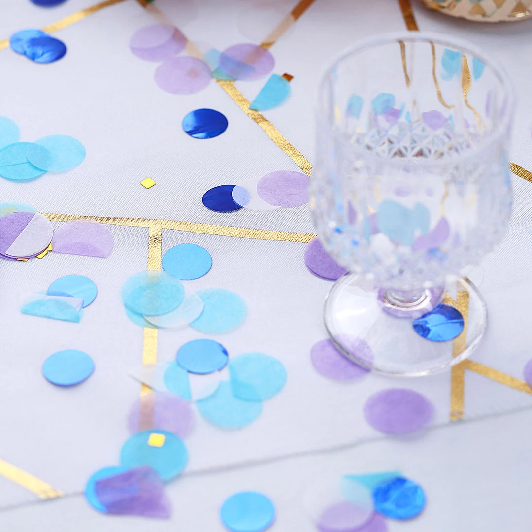 HIER_5110 Tabletop Decor 18G Bag | Purple Theme Tissue Paper & Foil Table Confetti Mix, Balloon Confetti Decor – Blue, Gold, Purple, Royal Blue & White 9 HIER_5110 Tabletop Decor 18G Bag | Purple Theme Tissue Paper & Foil Table Confetti Mix, Balloon Confetti Decor – Blue, Gold, Purple, Royal Blue & White