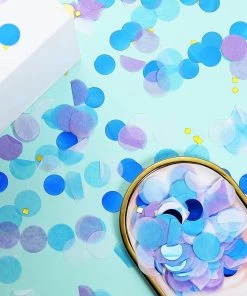 HIER_5110 Tabletop Decor 18G Bag | Purple Theme Tissue Paper & Foil Table Confetti Mix, Balloon Confetti Decor – Blue, Gold, Purple, Royal Blue & White