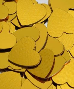 HIER_5110 300 Pcs Gold Metallic Foil Heart Table Confetti Party Sprinkles Decor Chargers & Centerpieces