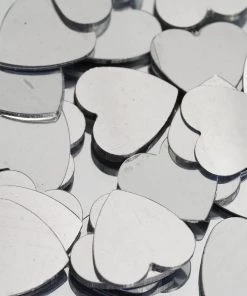 HIER_5110 300 Pcs Silver Metallic Foil Heart Table Confetti Party Sprinkles Chargers & Centerpieces
