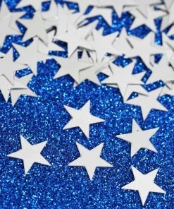 HIER_5110 300 Pcs Silver Twinkling Metallic Foil Star Table Confetti Sprinkles Chargers & Centerpieces