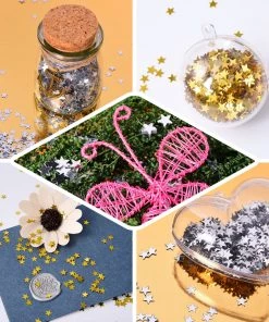 HIER_5110 300 Pcs Assorted Twinkling Metallic Foil Star Table Confetti Sprinkles - Clearance SALE