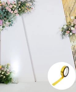 HIER_5170 Floral Supplies 100 Yds | 1" Gold Metallic Film Tape Adhesive, DIY Floral Wrap Craft Decor Tape - Polyester With Acrylic