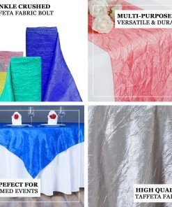 HIER_5210 Fabric Bolts & Bags 54"x10 Yards | Turquoise Crinkle Crushed Taffeta Silk Drapery Fabric Bolt - Clearance SALE