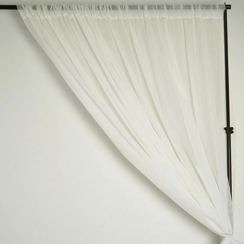 HIER_3160 2 Pack | Ivory Fire Retardant Sheer Organza Premium Curtain Panel Backdrops With Rod Pockets - 5ftx10ft Big Event Backdrops & Décor 11 HIER_3160 2 Pack | Ivory Fire Retardant Sheer Organza Premium Curtain Panel Backdrops With Rod Pockets - 5ftx10ft Big Event Backdrops & Décor