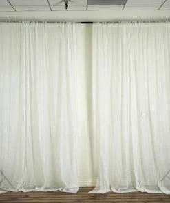 HIER_3160 2 Pack | Ivory Fire Retardant Sheer Organza Premium Curtain Panel Backdrops With Rod Pockets - 5ftx10ft Big Event Backdrops & Décor 20 HIER_3160 2 Pack | Ivory Fire Retardant Sheer Organza Premium Curtain Panel Backdrops With Rod Pockets - 5ftx10ft Big Event Backdrops & Décor