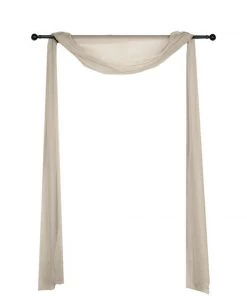 HIER_3110 Hanging Ceiling Decorations 18ft | Natural Wedding Arch Drapery Fabric Window Scarf Valance, Sheer Organza Linen 14 HIER_3110 Hanging Ceiling Decorations 18ft | Natural Wedding Arch Drapery Fabric Window Scarf Valance, Sheer Organza Linen