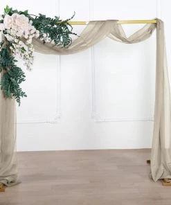 HIER_3110 Hanging Ceiling Decorations 18ft | Natural Wedding Arch Drapery Fabric Window Scarf Valance, Sheer Organza Linen 22 HIER_3110 Hanging Ceiling Decorations 18ft | Natural Wedding Arch Drapery Fabric Window Scarf Valance, Sheer Organza Linen