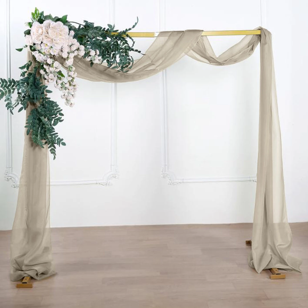 HIER_3110 Hanging Ceiling Decorations 18ft | Natural Wedding Arch Drapery Fabric Window Scarf Valance, Sheer Organza Linen 11 HIER_3110 Hanging Ceiling Decorations 18ft | Natural Wedding Arch Drapery Fabric Window Scarf Valance, Sheer Organza Linen