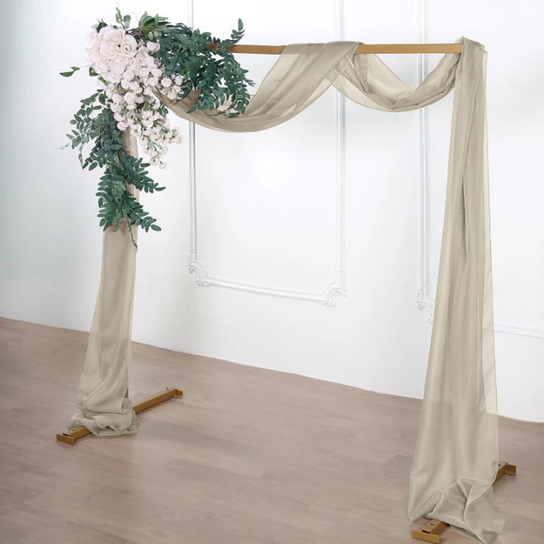HIER_3110 Hanging Ceiling Decorations 18ft | Natural Wedding Arch Drapery Fabric Window Scarf Valance, Sheer Organza Linen 1 HIER_3110 Hanging Ceiling Decorations 18ft | Natural Wedding Arch Drapery Fabric Window Scarf Valance, Sheer Organza Linen