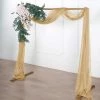 HIER_3110 18ft | Champagne Wedding Arch Drapery Fabric Window Scarf Valance, Sheer Organza Linen