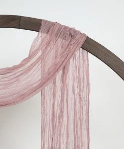 HIER_3110 Backdrop Panels 20ft Gauze Cheesecloth Dusty Rose Wedding Arch Drapery Fabric, Window Scarf Valance, Boho Arbor Decor Curtain Panel