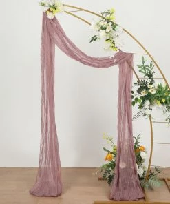 HIER_3110 Backdrop Panels 20ft Gauze Cheesecloth Dusty Rose Wedding Arch Drapery Fabric, Window Scarf Valance, Boho Arbor Decor Curtain Panel