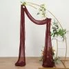 HIER_3110 20ft Gauze Cheesecloth Burgundy Wedding Arch Drapery Fabric, Window Scarf Valance, Boho Arbor Decor Curtain Panel