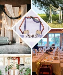 HIER_3110 Backdrop Panels 20ft Gauze Cheesecloth Dusty Rose Wedding Arch Drapery Fabric, Window Scarf Valance, Boho Arbor Decor Curtain Panel