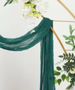 HIER_3110 Backdrop Panels 20ft Gauze Cheesecloth Peacock Teal Wedding Arch Drapery Fabric, Window Scarf Valance, Boho Arbor Decor Curtain Panel 18 HIER_3110 Backdrop Panels 20ft Gauze Cheesecloth Peacock Teal Wedding Arch Drapery Fabric, Window Scarf Valance, Boho Arbor Decor Curtain Panel