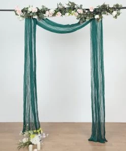 HIER_3110 Backdrop Panels 20ft Gauze Cheesecloth Peacock Teal Wedding Arch Drapery Fabric, Window Scarf Valance, Boho Arbor Decor Curtain Panel 19 HIER_3110 Backdrop Panels 20ft Gauze Cheesecloth Peacock Teal Wedding Arch Drapery Fabric, Window Scarf Valance, Boho Arbor Decor Curtain Panel