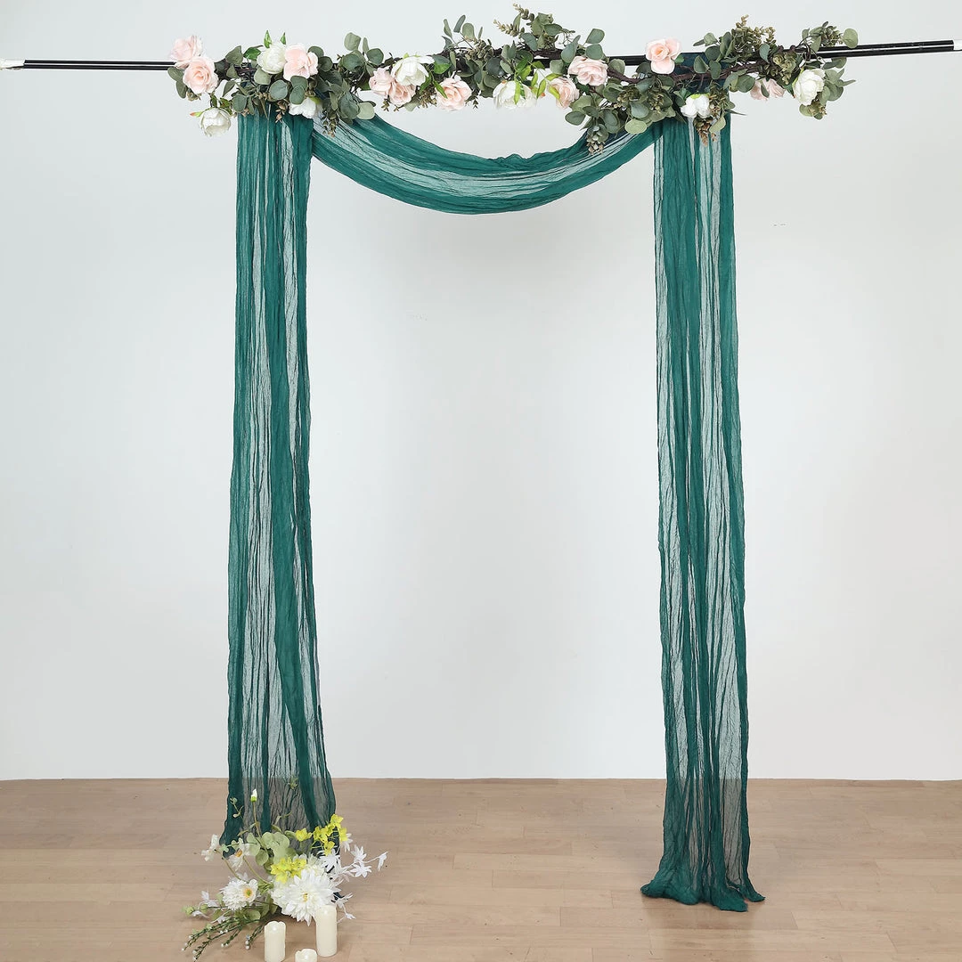 HIER_3110 Backdrop Panels 20ft Gauze Cheesecloth Peacock Teal Wedding Arch Drapery Fabric, Window Scarf Valance, Boho Arbor Decor Curtain Panel 8 HIER_3110 Backdrop Panels 20ft Gauze Cheesecloth Peacock Teal Wedding Arch Drapery Fabric, Window Scarf Valance, Boho Arbor Decor Curtain Panel