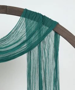 HIER_3110 Backdrop Panels 20ft Gauze Cheesecloth Peacock Teal Wedding Arch Drapery Fabric, Window Scarf Valance, Boho Arbor Decor Curtain Panel 22 HIER_3110 Backdrop Panels 20ft Gauze Cheesecloth Peacock Teal Wedding Arch Drapery Fabric, Window Scarf Valance, Boho Arbor Decor Curtain Panel