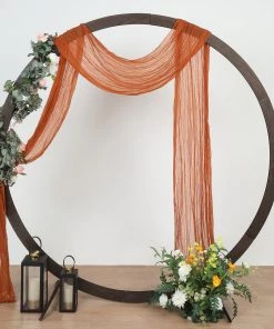 HIER_3110 Backdrop Panels 20ft Gauze Cheesecloth Terracotta Wedding Arch Drapery Fabric, Window Scarf Valance, Boho Arbor Decor Curtain Panel 17 HIER_3110 Backdrop Panels 20ft Gauze Cheesecloth Terracotta Wedding Arch Drapery Fabric, Window Scarf Valance, Boho Arbor Decor Curtain Panel
