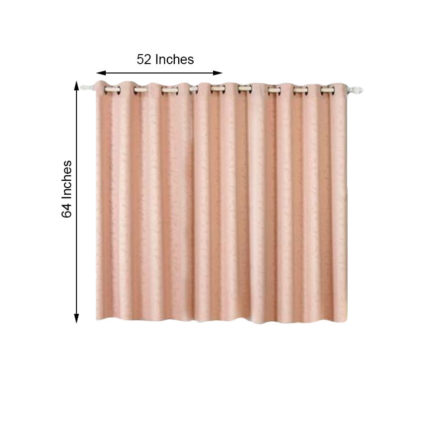HIER_3160 Big Event Backdrops & Décor 2 Pack | Blush/Rose Gold Embossed Thermal Blackout Curtain Panels, 52"x64" With Chrome Grommet Window Treatment 3 HIER_3160 Big Event Backdrops & Décor 2 Pack | Blush/Rose Gold Embossed Thermal Blackout Curtain Panels, 52"x64" With Chrome Grommet Window Treatment