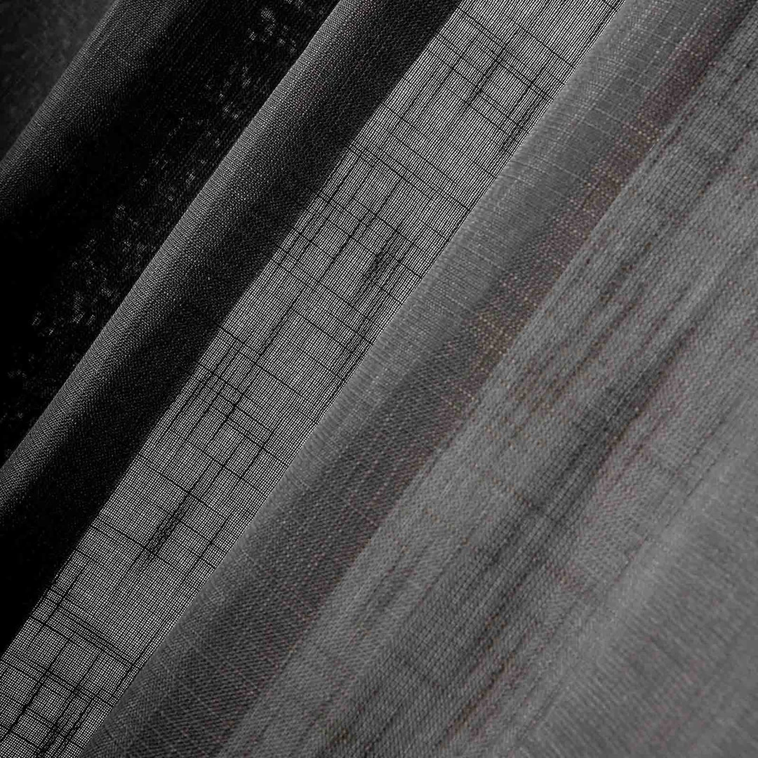 HIER_3120 Home Décor 2 Pack | Handmade Charcoal Gray Faux Linen Curtains 52"x64", Curtain Panels With Chrome Grommets 9 HIER_3120 Home Décor 2 Pack | Handmade Charcoal Gray Faux Linen Curtains 52"x64", Curtain Panels With Chrome Grommets