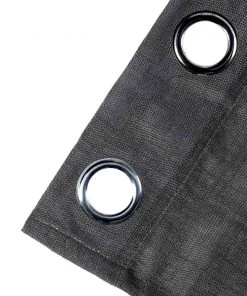 HIER_3120 2 Pack | Handmade Charcoal Gray Faux Linen Curtains 52"x96", Curtain Panels With Chrome Grommets 29 HIER_3120 2 Pack | Handmade Charcoal Gray Faux Linen Curtains 52