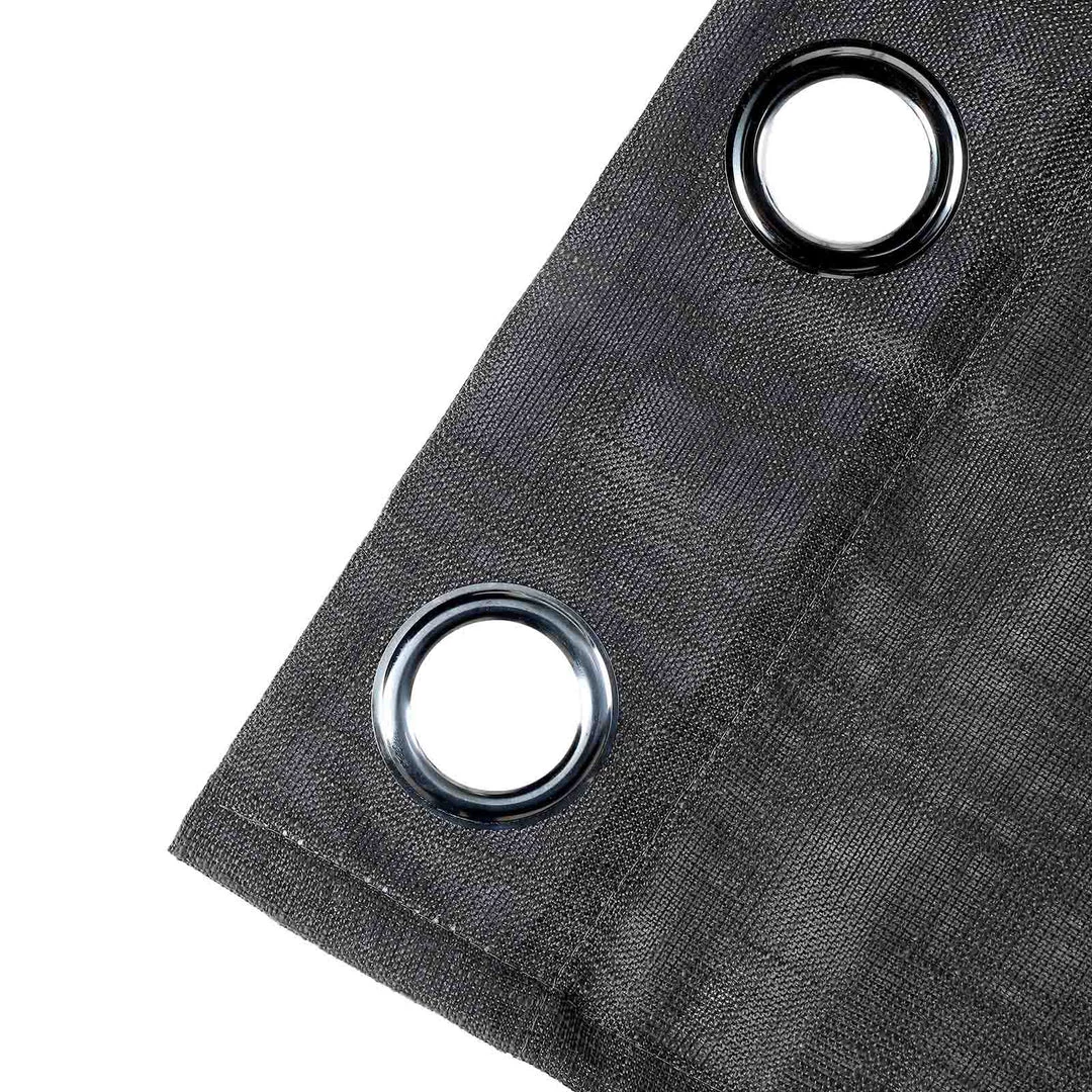 HIER_3120 2 Pack | Handmade Charcoal Gray Faux Linen Curtains 52"x96", Curtain Panels With Chrome Grommets 14 HIER_3120 2 Pack | Handmade Charcoal Gray Faux Linen Curtains 52"x96", Curtain Panels With Chrome Grommets